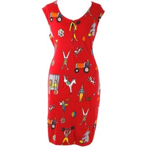 Printed Fit Midi Dress - 42