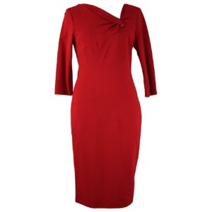 Red Bodycon Midi Dress - 38