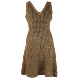 Golden A-Line Evening Dress - 42
