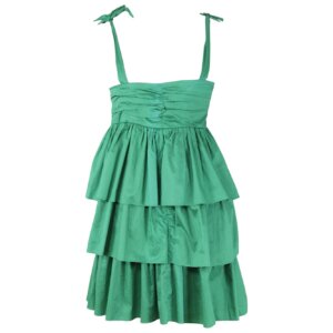 Green Ruffled Mini Dress - 40