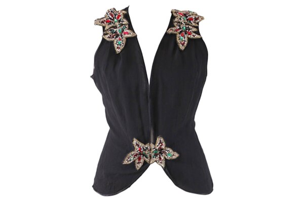 Jewelled Fit Black Top - S