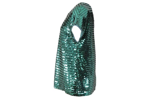Green Evening Sequined Top - M - Image 2