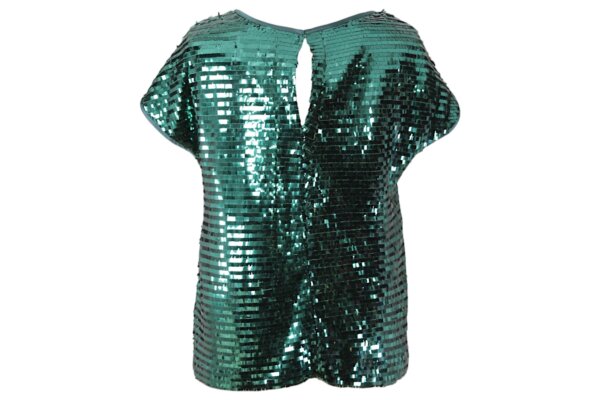 Green Evening Sequined Top - M - Image 3