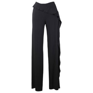 Elegant Black Wide Trousers - 40
