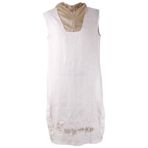White Linen Shift Dress - 42