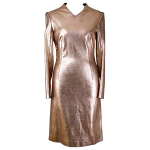 Metallic Bronze Evening Dress - 40