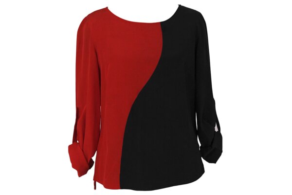 Bi-Color Silk Straight Top - S