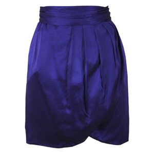 Blue Silk Mini Skirt - 38