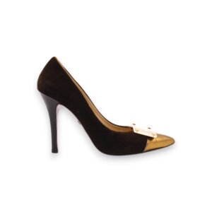 Olive Velvet High Heels - 37.5