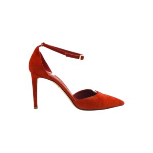 Red Suede Leather Heels - 38