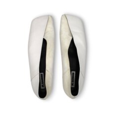 White Bi-Fabric Ballet Flats - 40.5