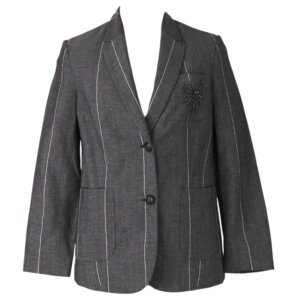 Grey Stripe Fit Blazer - 36