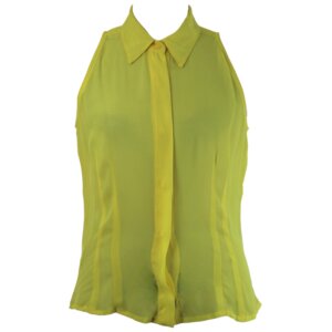 Neon Yellow Sleeveless Blouse - S