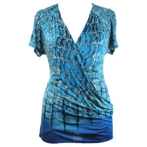 Print Waterfall Wrap Top - 42