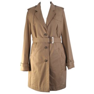 Beige Fit Belted Trench - L