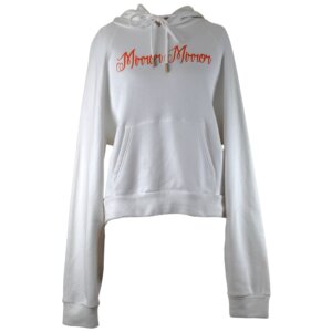 White Oversize Cotton Hoodie - S