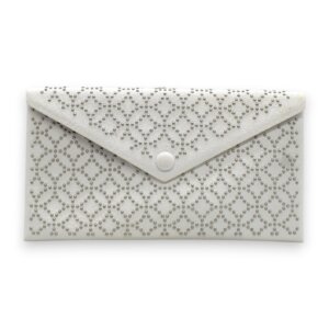 White Studded Envelope Clutch
