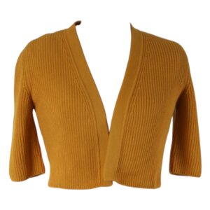 Mustard Thick Cotton Cardigan - S