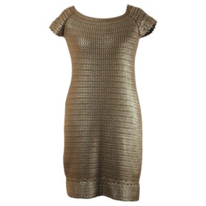 Gold Metallic Fit Dress - 38