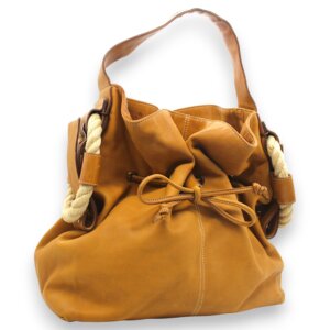 Camel Leather Shoulder Bag