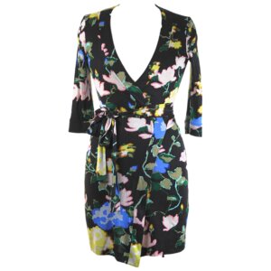 Flower Mini Wrap Dress - 36