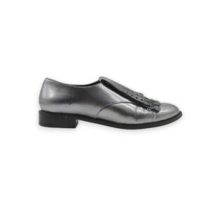Metallic Silver Fringe Loafers - 38.5