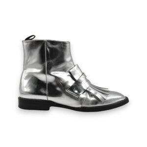 Silver Fringe Ankle Loafers - 39