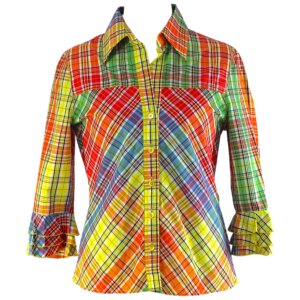 Multicolor Checkered Fit Blouse - 36