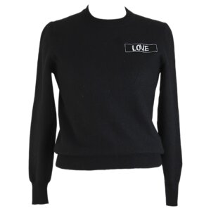Black Wool Short Sweater - S