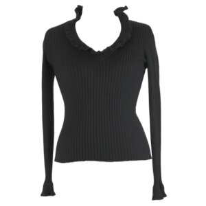 Black Fit Ruffle Sweater - 38
