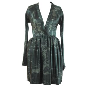 Puffed Silk Evening Dress - 36