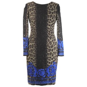 Multiprint Bodycon Midi Dress - 38