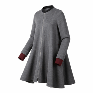 Grey Midi Wool Coat - 40