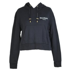 Logo Cropped Straight Hoodie - S