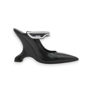 Brushed Leather Wedge Mules - 36.5