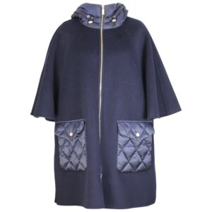 Navy Blue Wool Coat - S