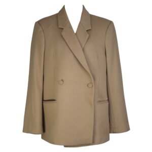 Beige Oversize Wool Blazer - M