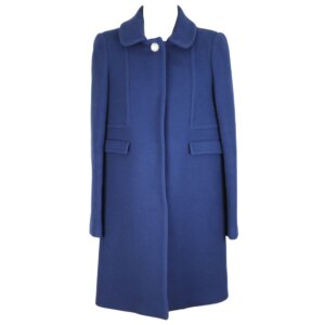 Blue Wool Midi Coat - 38