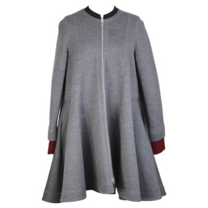 Grey Midi Wool Coat - 40