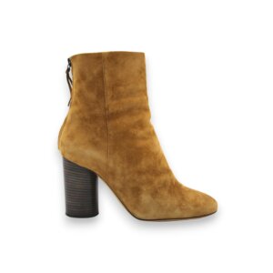 Camel Suede Leather Mid Boots - 36