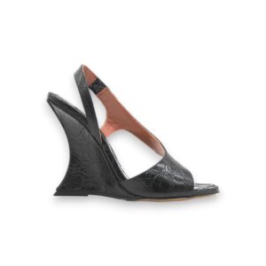 Croco-Embossed Slingbacks - 37