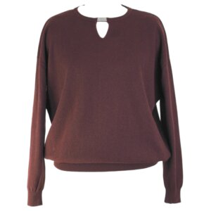 Burgundy Loose Wool Sweater - S