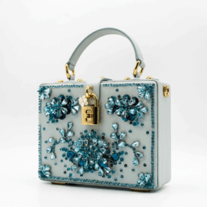 Blue Satin Box Bag