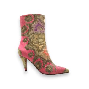 Patchwork Silk Mid Boots - 39.5