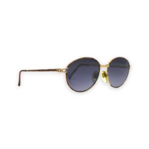 Oval Tortoise Metal Sunglasses