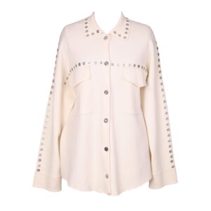 Oversize Cream Eyelet Overshirt - S