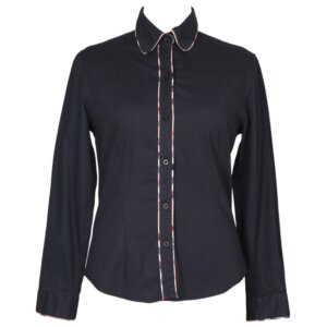 Black Fit Cotton Blouse - M