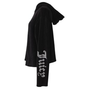Black Velvet Oversize Hoodie - M