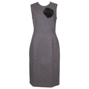 Grey Bodycon Midi Dress - M