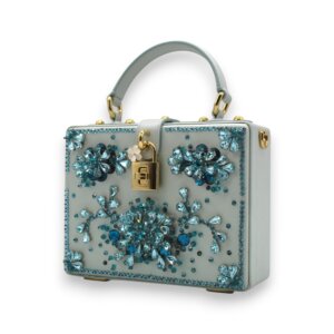 Blue Satin Box Bag